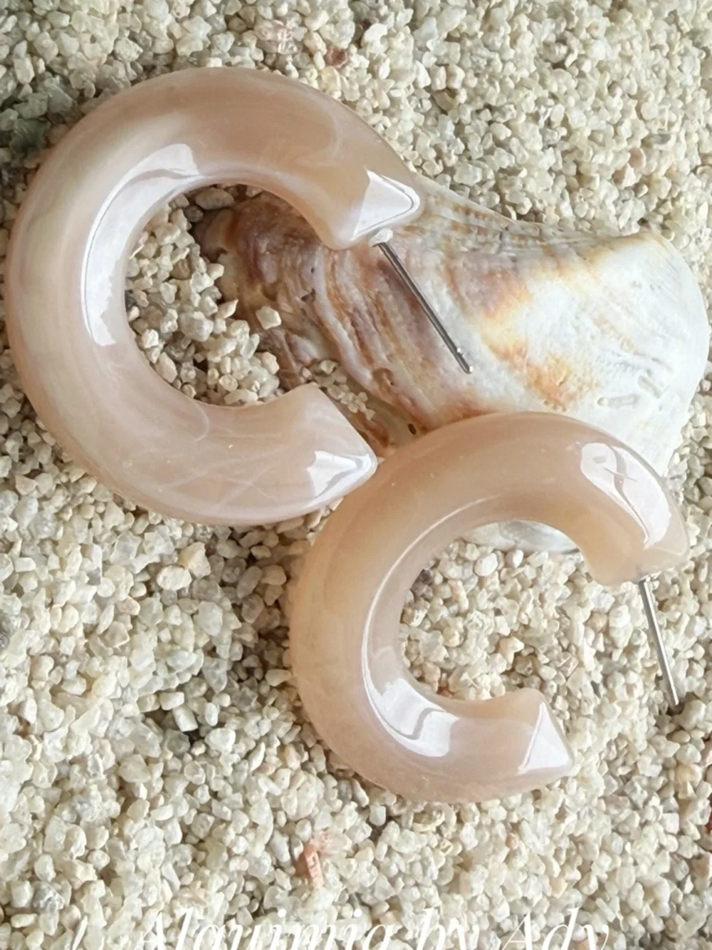 Alquimia Nude Peach Hoop Earrings